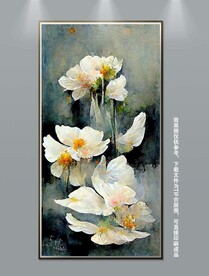 中国风抽象花卉玄关装饰画