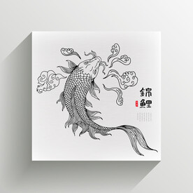 锦鲤线稿