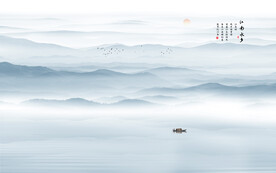 意境水墨山水画