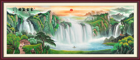 聚宝盆国画山水风景装饰画