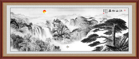 水墨画迎客松
