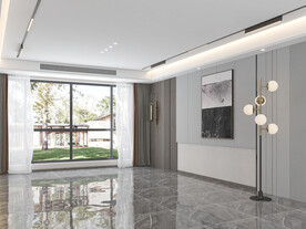 现代客厅场景3D空景