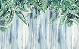 抽象热带雨林壁画电视背景墙