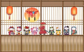 日本料理餐饮背景墙壁画图