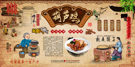 葫芦鸡背景墙