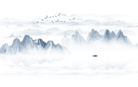 新中式抽象意境水墨画