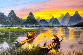 山水风景油画
