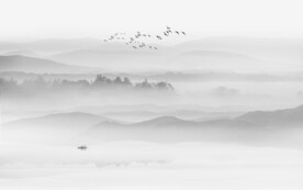 简约水墨山水画背景墙