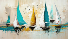 抽象油画 风帆