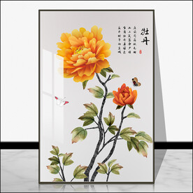 牡丹花鸟国画
