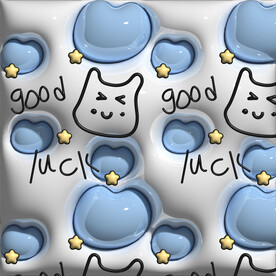 卡通表情膨胀风四方连续图