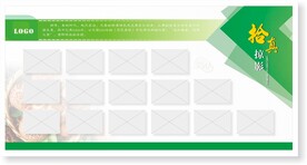 照片墙 绿色展板 香菇