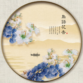 圆形花鸟图