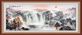 紫气东来山水画