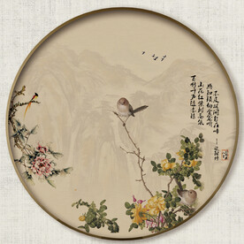 圆形花鸟图