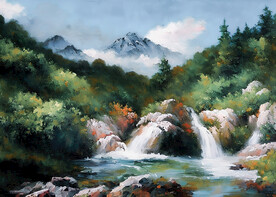 油画 山清水秀