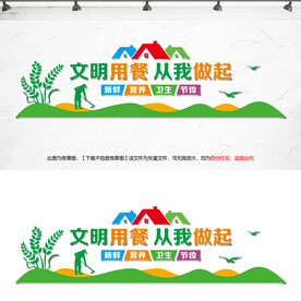 校园学校餐厅文化墙