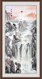 竖幅山水画