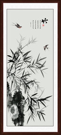 中式水墨竹子玄关画
