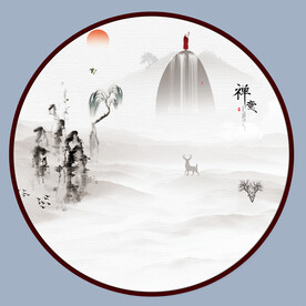 圆形禅意画