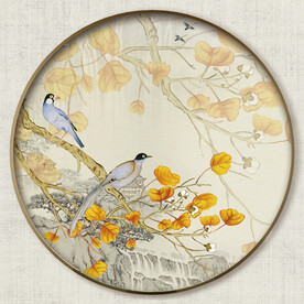 圆形中式花鸟画