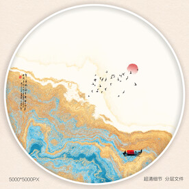 水墨丝绸印花