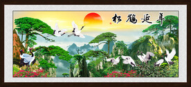 迎客松山水画装饰画