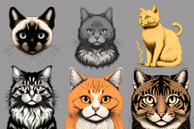 猫猫头像插画