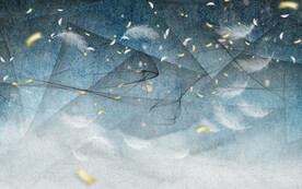 现代简约羽毛电视背景装饰画