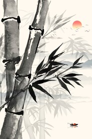 水墨竹子玄关