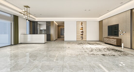 现代客厅背景墙 3D场景空景