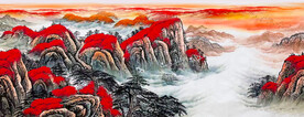 鸿运当头山水画
