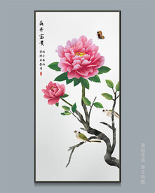 花鸟牡丹国画