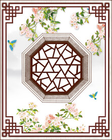 中式花鸟吊顶