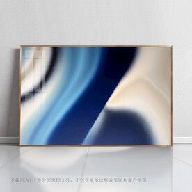 水墨蓝抽象画