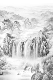 竖幅山水画