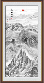 水墨国画长城