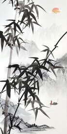 水墨竹子玄关