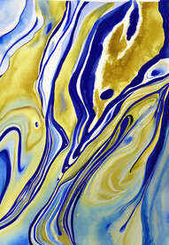 蓝色金箔流体肌理