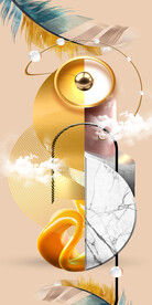 抽像几何羽毛背景装饰画