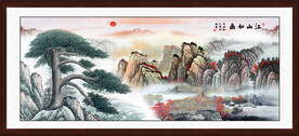 迎客松山水画