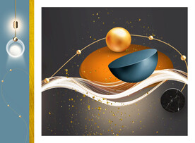 现代简约几何图背景装饰画