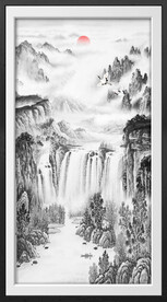 竖幅水墨国画