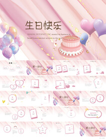 生日快乐生日派对纪念册PPT