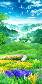 山花浪漫侘寂风装饰画玄关