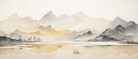 高档大气新中式山水画
