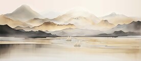 千里江山大气山水画