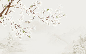 新中式花鸟画背景墙