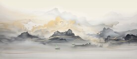 千里江山大气山水画