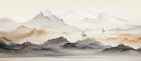 高档大气新中式山水画